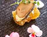 Le foie gras et la fleur de truffe sur lit de gelée