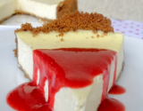 Cheesecake à la vanille & son coulis de fraises