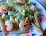 Salade d'endives et crevettes à la ciboulette