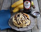 Pancakes au rhum, banane et chocolat