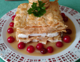 Mille-feuilles de bries et de Coulommiers à la moutarde de Meaux