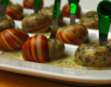 Bouchée d'escargot a la crème safranée