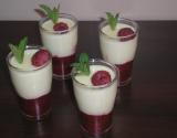 Crème au chocolat blanc et framboises