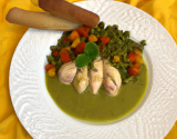 Poulet et sauce verte