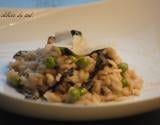 Risotto aux trompettes de la mort et petits pois