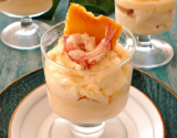 Verrine de mousse légère de crustacé au lait de coco