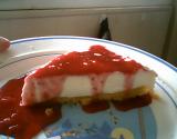 Cheesecake ricotta-mascarpone, coulis de fraises des bois & framboises