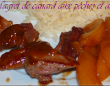 Magret de canard aux pêches et au miel