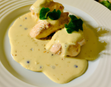 Suprême de chapon et sauce à la crème de muscat