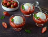 Île flottante aux Fraises du Périgord IGP et à la menthe