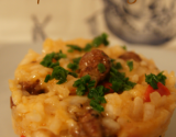 Risotto aux merguez & poivron rouge