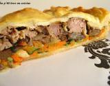 Tourte au canard, champignons et légumes