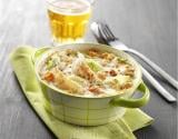 Gratin de sole et crevettes grises au cidre