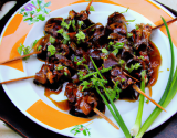 Brochettes de lapin sauce barbecue