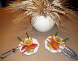 Pinces de homard et sa grecque d'asperges à l'orange Maltaise