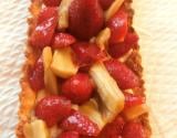 Tarte douceur fraises rhubarbe