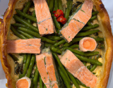 Quiche au saumon et haricots verts