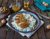 Blancs de poulet en croûte de Noix du Périgord AOP, sauce au miel et moutarde de Dijon