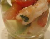 Verrines crevettes avocat et pamplemousse