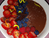 Fruits épicés et crème au chocolat