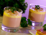 Verrine de jambon cru et duo de mousses