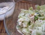 Salade concombre, avocat, feta sauce philadelphia