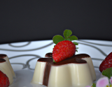 Panna cotta traditionnelle au chocolat blanc et aux fraises