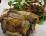 Charlottes d'aubergines et petite salade