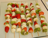 Brochettes de fruits sauce chocolat