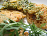 Beignets de fanes de carottes, à la farine de pois chiches