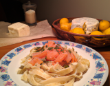 Tagliatelles au saumon fumé et chèvre