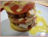 Gelée de tomates en millefeuille, sauce Caesar