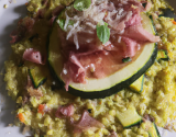 Risotto courgette-coppa