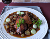 Poularde à la bière brune