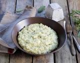 Risotto aux herbes et Pyramide de Valençay