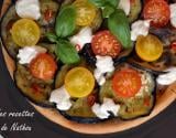 Tarte aubergines, tomates-cerise et chèvre