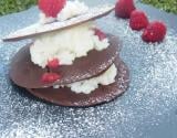 Risotto aux framboises sur son millefeuille de chocolat