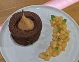 Fondant choco-poire et tartare de poires au thé bergamote