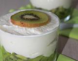 Verrine kiwi, mousse de chocolat blanc