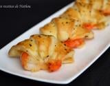 Croissants feuilletés aux gambas marinés