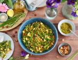 Salade de Petit Épeautre du Velay aux légumes d’été, vinaigrette au pesto