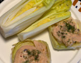 Papillote crue d'endive et rillettes aux deux saumons