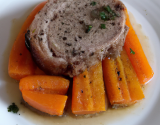 Mignon de porc normand aux poires, flan de carottes