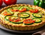 Quiche à la courgette, aux tomates et oignon