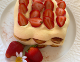 Tiramisu aux fraises et crème fleurette