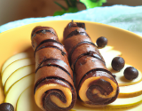 Roulé de poires aux pépites de chocolat