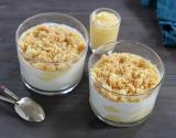 Petits pots de crème au citron, topping crumble