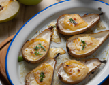 Poires comice gratinées au Roquefort