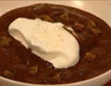 Soupe chocolatée avec glace vanille, canelle ou pain d'épices