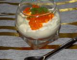 Verrine de mascarpone aux 2 saumons